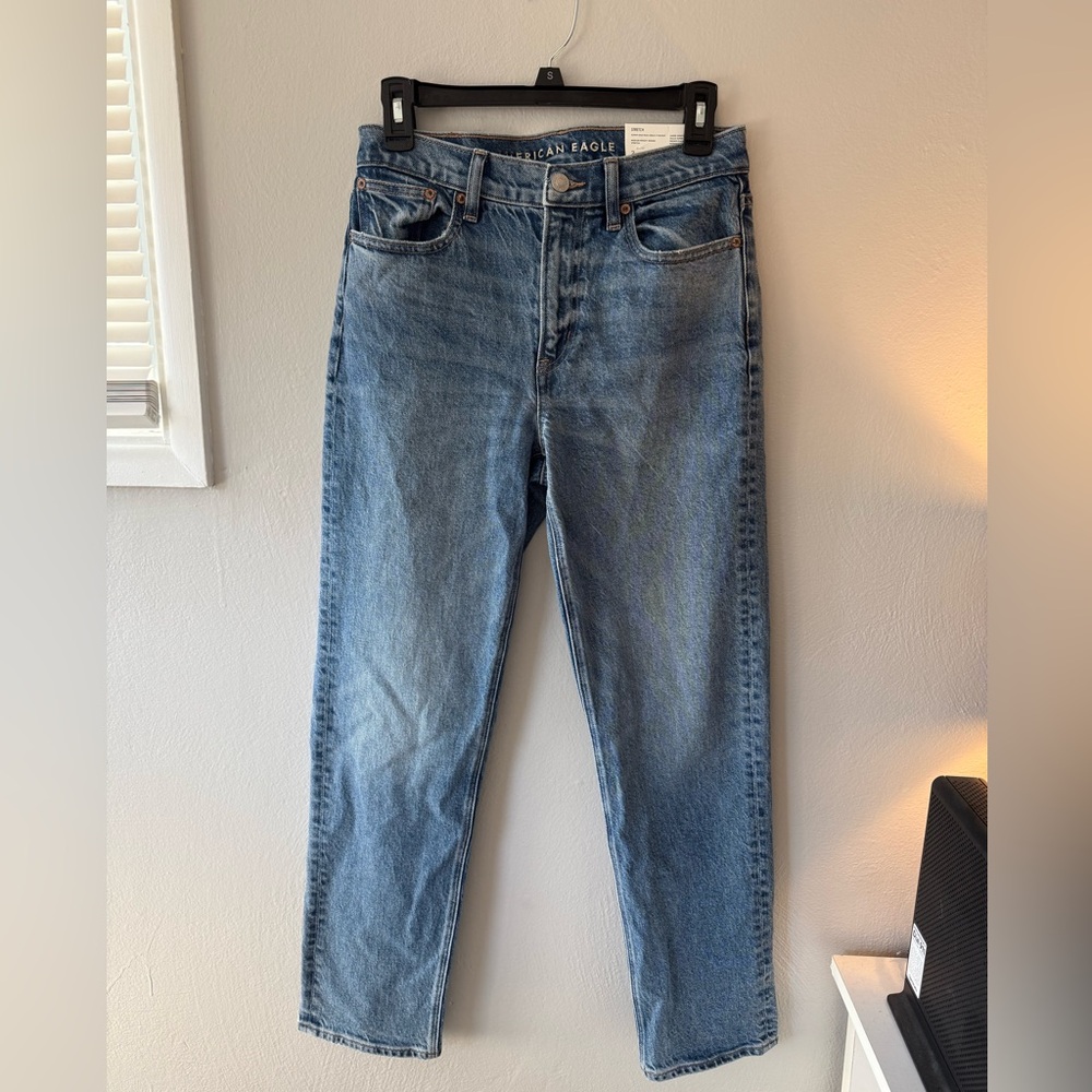 American Eagle Super High Rise Ankle Straight Jeans
